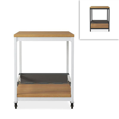 Planka aluminum serving trolley 100x60x76cm brushed teak grade A with aluminum frame