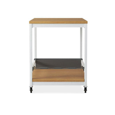 Planka aluminum serving trolley 100x60x76cm brushed teak grade A with aluminum frame