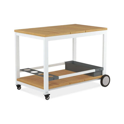 Planka aluminum serving trolley 100x60x76cm brushed teak grade A with aluminum frame