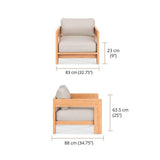 Rae 1-seater sofa 84 x 88 x 63.5 cm - Recycled teak
