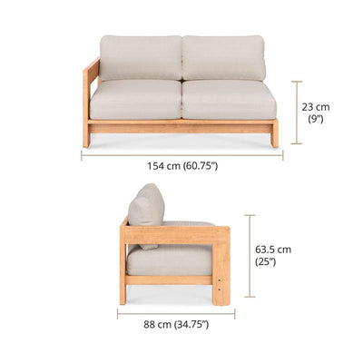 Module latéral droit Rae Sofa 154 x 88 x 63,5 cm - Teck recyclé