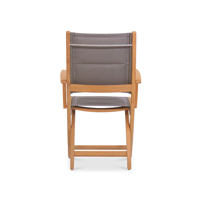 Rivera Faltstuhl DELUXE - gepolstert mit Armlehne - Teak GRADE A + Batyline + Edelstahlbeschläge