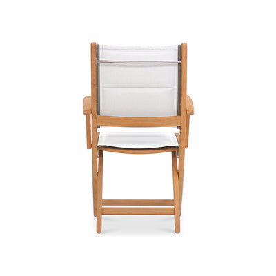 Rivera Faltstuhl DELUXE - gepolstert mit Armlehne - Teak GRADE A + Batyline + Edelstahlbeschläge