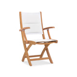Chaise pliante Rivera DELUXE - tapissée avec accoudoirs - Teck GRADE A + Batyline + ferrures en acier inoxydable