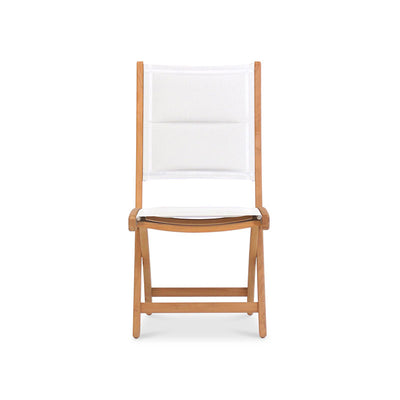 Rivera Faltstuhl DELUXE - gepolstert ohne Armlehne Teak GRADE A + Batyline + Edelstahlbeschläge