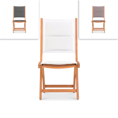 Rivera Faltstuhl DELUXE - gepolstert ohne Armlehne Teak GRADE A + Batyline + Edelstahlbeschläge