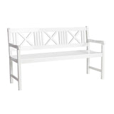 Rosenborg garden set - table + bench + 2x chairs - certified mahogany wood, glossy white lacquered