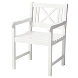 Rosenborg garden set - table + bench + 2x chairs - certified mahogany wood, glossy white lacquered