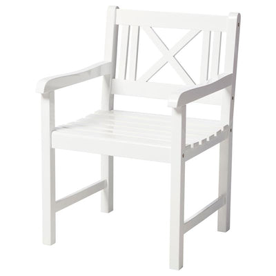 Ensemble de jardin Rosenborg - table + banc + 2x chaises - bois d'acajou certifié, laqué blanc brillant