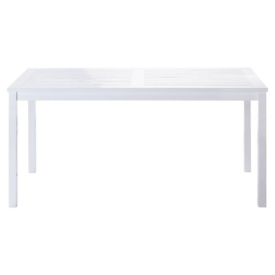 Table de jardin Rosenborg 165 x 80 x 75 cm - Bois d'acajou certifié, laqué blanc brillant