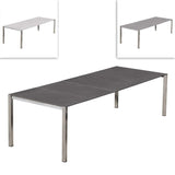 Table extensible frontale Marikk 280/220/160x99,5 cm plateau en céramique avec structure en acier inoxydable