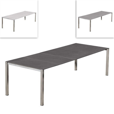 Marikk front extending table 280/220/160x99.5 cm ceramic top with stainless steel frame