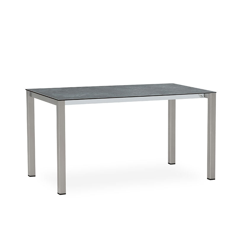 Table extensible frontale Marikk 210/140 x 70 x 75 cm plateau en céramique avec structure en acier inoxydable
