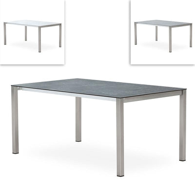 Marikk front extending table 280/220/160x99.5 cm ceramic top with stainless steel frame