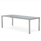 Table extensible frontale Marikk 280/220/160x99,5 cm plateau en céramique avec structure en acier inoxydable