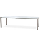 Table extensible frontale Marikk 280/220/160x99,5 cm plateau en céramique avec structure en acier inoxydable