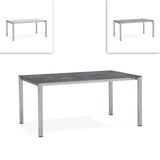Table extensible frontale rotative Marikk 220/160x99,5 cm plateau en céramique avec structure en acier inoxydable