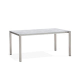 Table extensible frontale rotative Marikk 220/160x99,5 cm plateau en céramique avec structure en acier inoxydable
