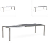 Table extensible frontale rotative Marikk 220/160x99,5 cm plateau en céramique avec structure en acier inoxydable
