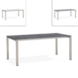 Table extensible frontale rotative Marikk 240/180x99,5 cm plateau en céramique avec structure en acier inoxydable