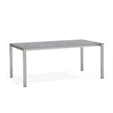 Table extensible frontale rotative Marikk 240/180x99,5 cm plateau en céramique avec structure en acier inoxydable