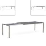 Table extensible frontale rotative Marikk 240/180x99,5 cm plateau en céramique avec structure en acier inoxydable