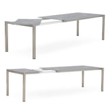 Table extensible frontale rotative Marikk 240/180x99,5 cm plateau en céramique avec structure en acier inoxydable