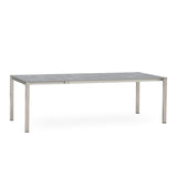 Table extensible frontale rotative Marikk 240/180x99,5 cm plateau en céramique avec structure en acier inoxydable