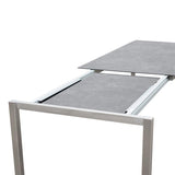 Table extensible frontale rotative Marikk 240/180x99,5 cm plateau en céramique avec structure en acier inoxydable