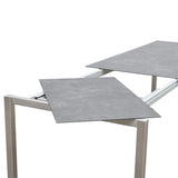 Table extensible frontale rotative Marikk 240/180x99,5 cm plateau en céramique avec structure en acier inoxydable