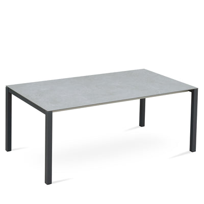 Marikk Rotations-Frontausziehtisch 240/180x99,5 cm Keramikplatte + Edelstahl pulverbeschichtet+Rollen