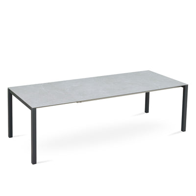 Marikk Rotations-Frontausziehtisch 240/180x99,5 cm Keramikplatte + Edelstahl pulverbeschichtet+Rollen