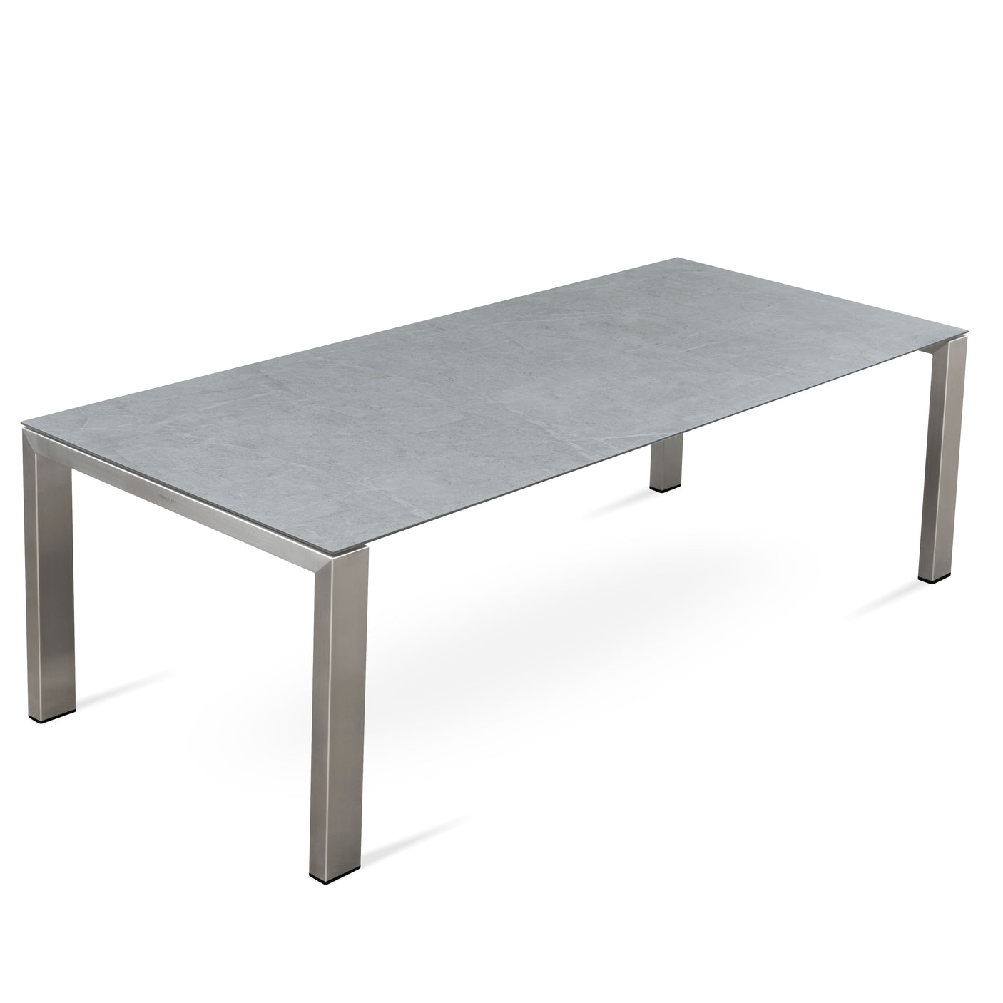 Marikk Deluxe Frontausziehtisch 300/240/180x100cm Keramikplatte mit Edelstahlgestell und Rollen