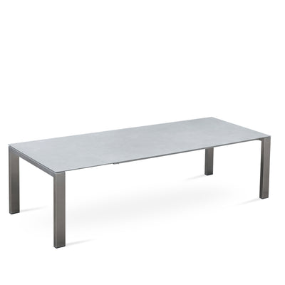 Marikk Deluxe Frontausziehtisch 300/240/180x100cm Keramikplatte mit Edelstahlgestell und Rollen