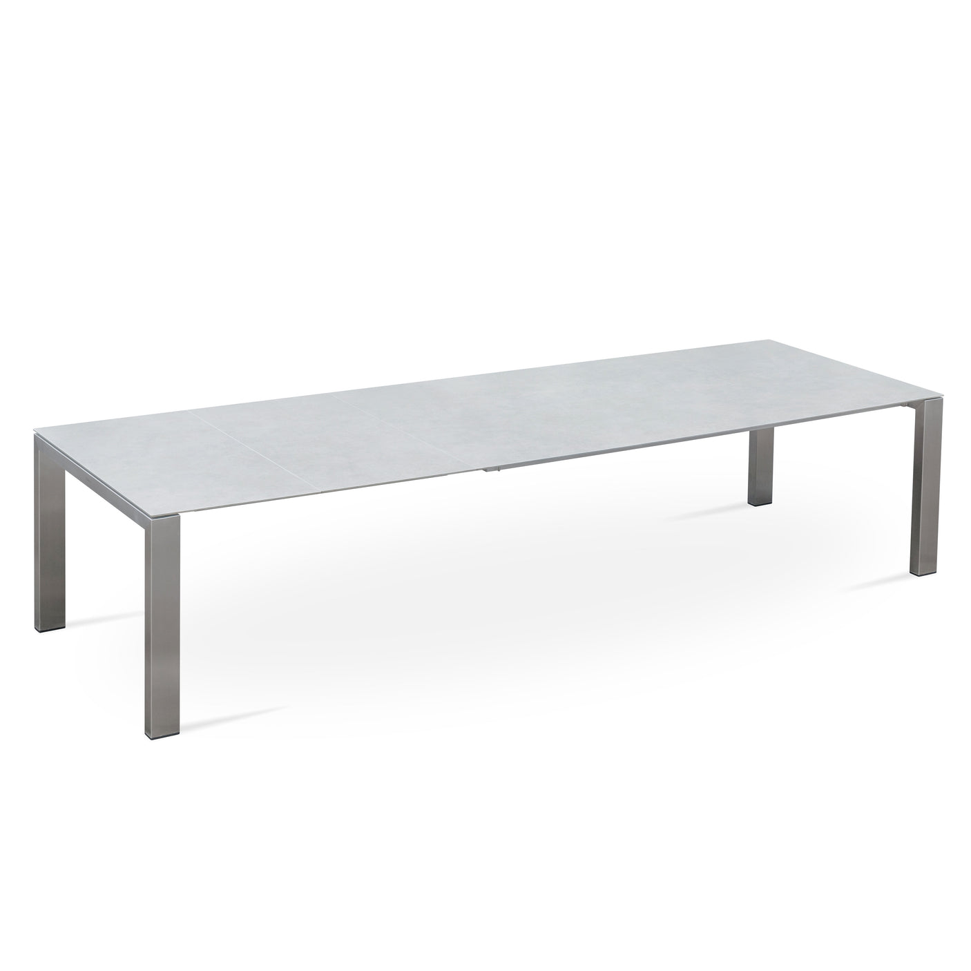 Marikk Deluxe Frontausziehtisch 300/240/180x100cm Keramikplatte mit Edelstahlgestell und Rollen