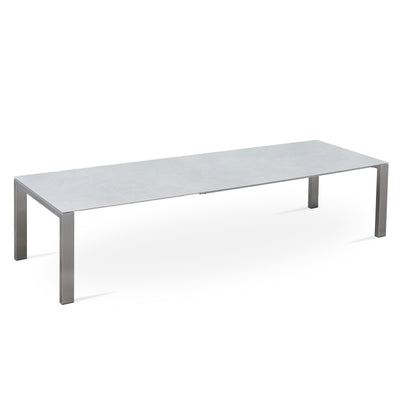 Marikk Deluxe Frontausziehtisch 300/240/180x100cm Keramikplatte mit Edelstahlgestell und Rollen