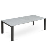 Marikk Deluxe  Frontausziehtisch 340/280/220x100cm Keramikplatte + Edelstahl pulverbeschichet +Rollen