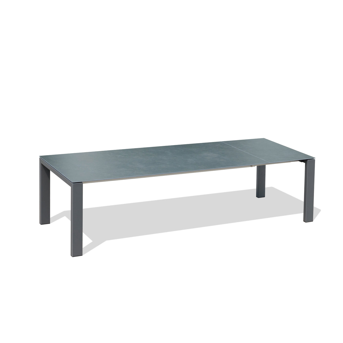 Marikk Deluxe  Frontausziehtisch 340/280/220x100cm Keramikplatte + Edelstahl pulverbeschichet +Rollen