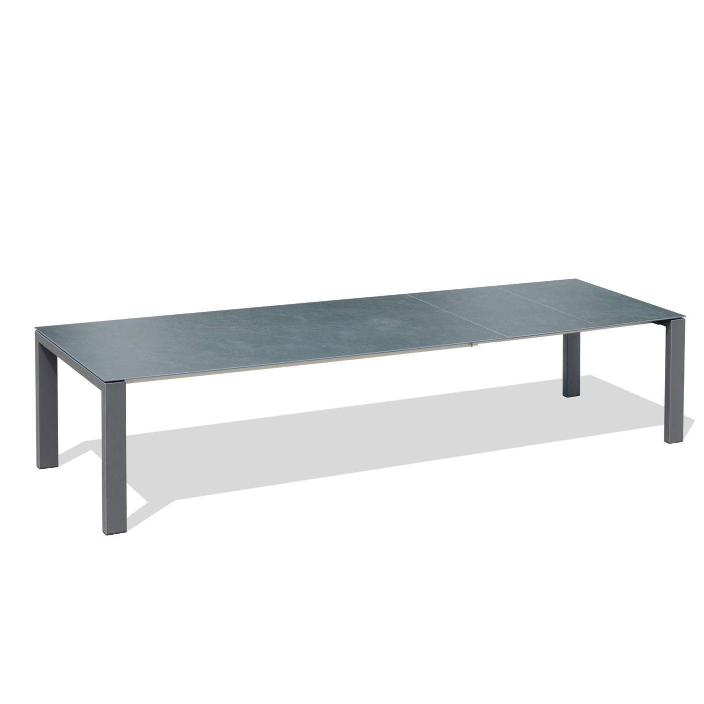 Marikk Deluxe  Frontausziehtisch 340/280/220x100cm Keramikplatte + Edelstahl pulverbeschichet +Rollen