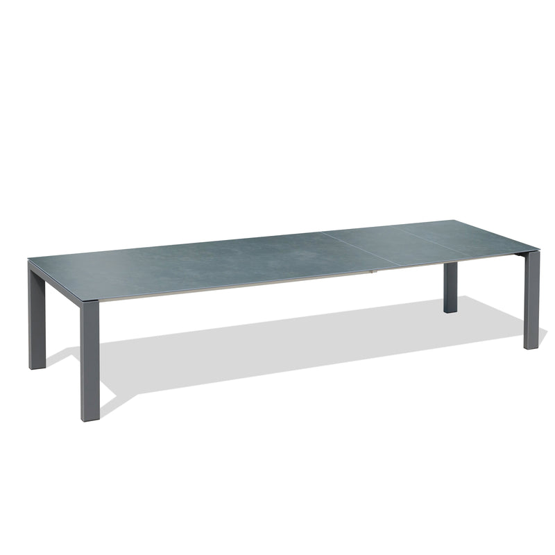 Marikk Deluxe  Frontausziehtisch 340/280/220x100cm Keramikplatte + Edelstahl pulverbeschichet +Rollen