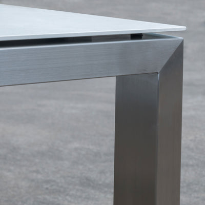 Marikk Deluxe  Frontausziehtisch 340/280/220x100cm Keramikplatte mit Edelstahlgestell und Rollen