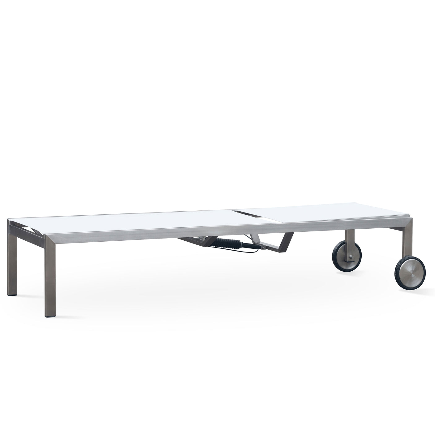Alzette Liege Prestige - mit Gaslift verstellbar 212 x 72  x 33 cm -  Edelstahl +  Batyline