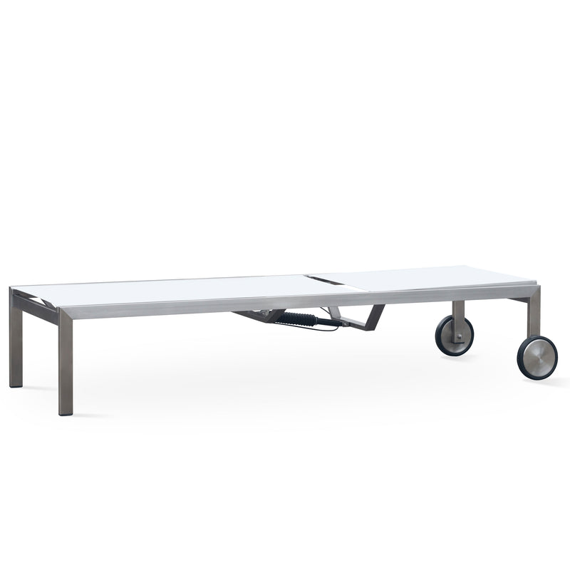 Alzette Liege Prestige - mit Gaslift verstellbar 212 x 72  x 33 cm -  Edelstahl +  Batyline