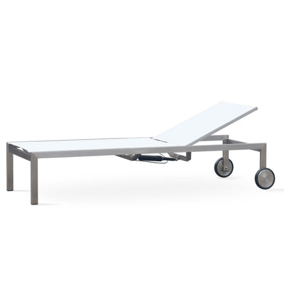 Alzette Liege Prestige - mit Gaslift verstellbar 212 x 72  x 33 cm -  Edelstahl +  Batyline