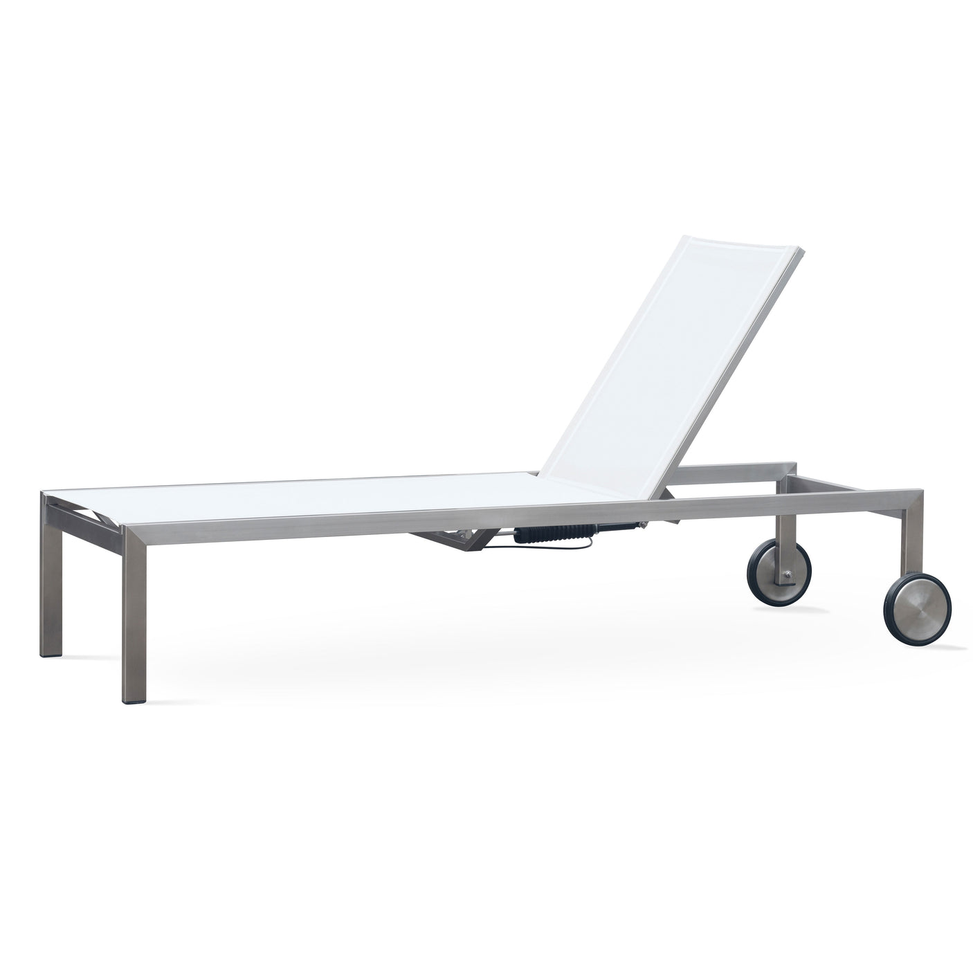 Alzette Liege Prestige - mit Gaslift verstellbar 212 x 72  x 33 cm -  Edelstahl +  Batyline