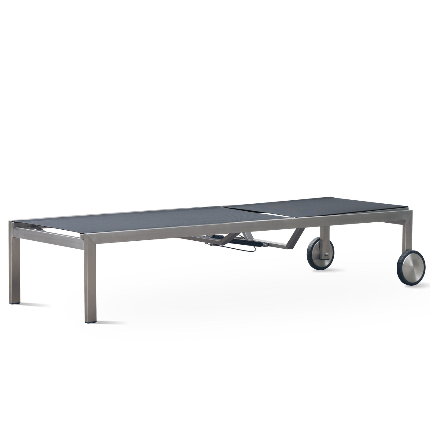 Alzette Liege Prestige - mit Gaslift verstellbar 212 x 72  x 33 cm -  Edelstahl +  Batyline