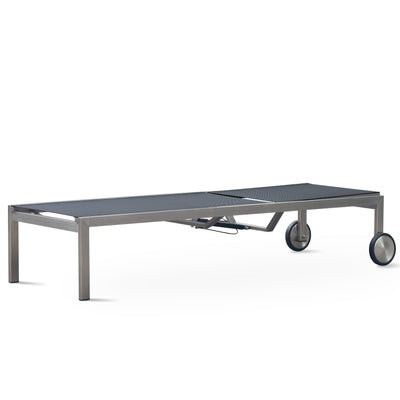 Alzette Liege Prestige - mit Gaslift verstellbar 212 x 72  x 33 cm -  Edelstahl +  Batyline