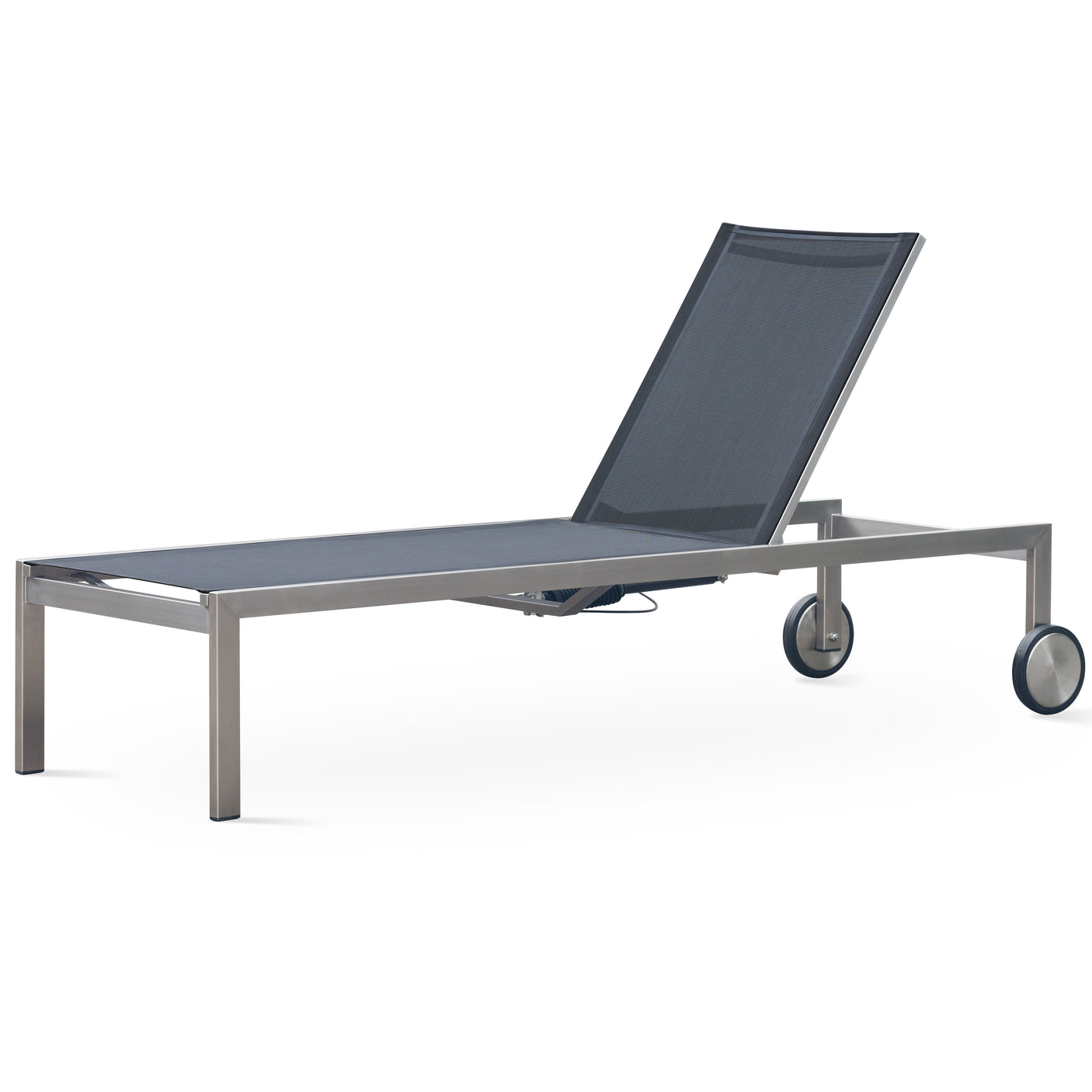 Alzette Liege Prestige - mit Gaslift verstellbar 212 x 72  x 33 cm -  Edelstahl +  Batyline