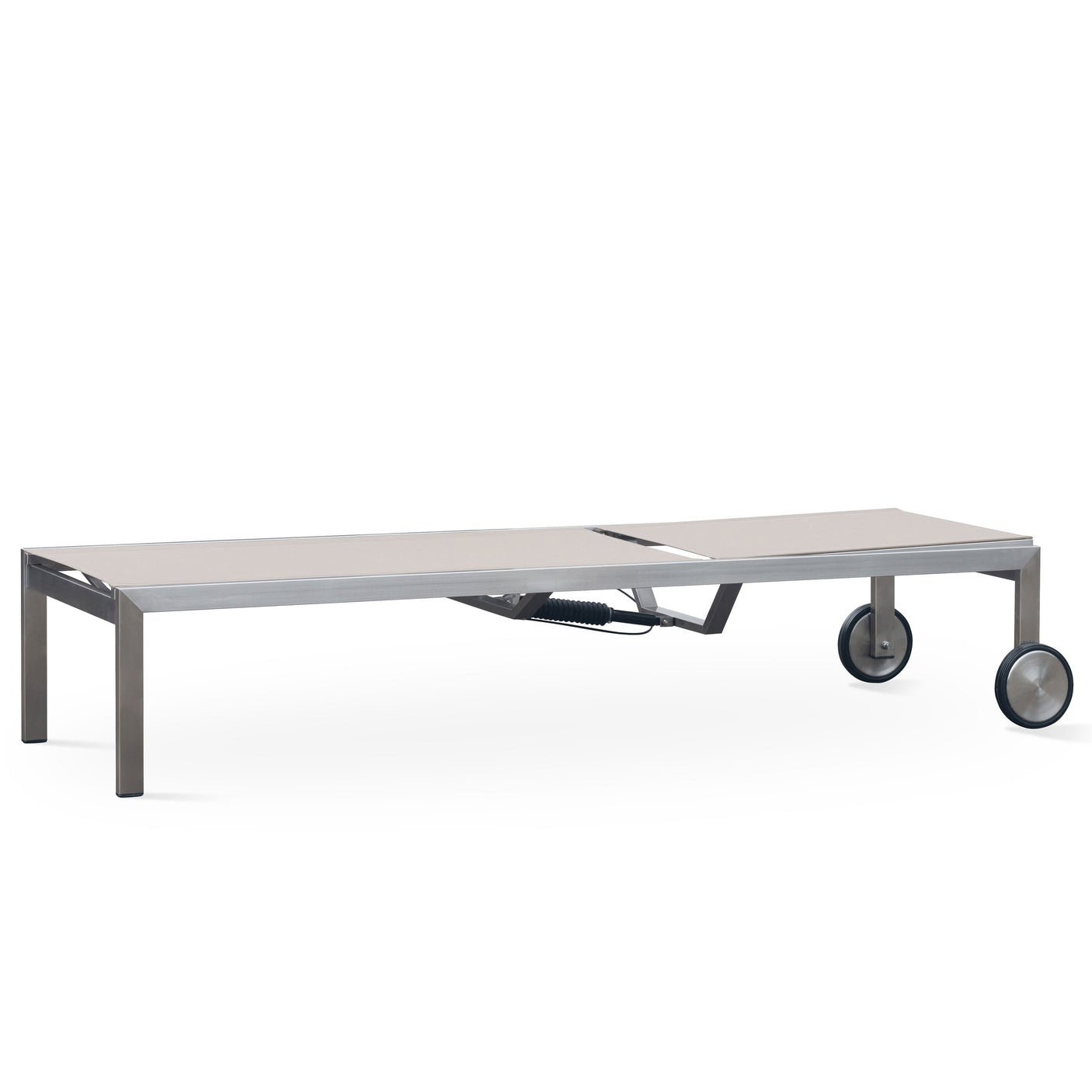 Alzette Liege Prestige - mit Gaslift verstellbar 212 x 72  x 33 cm -  Edelstahl +  Batyline