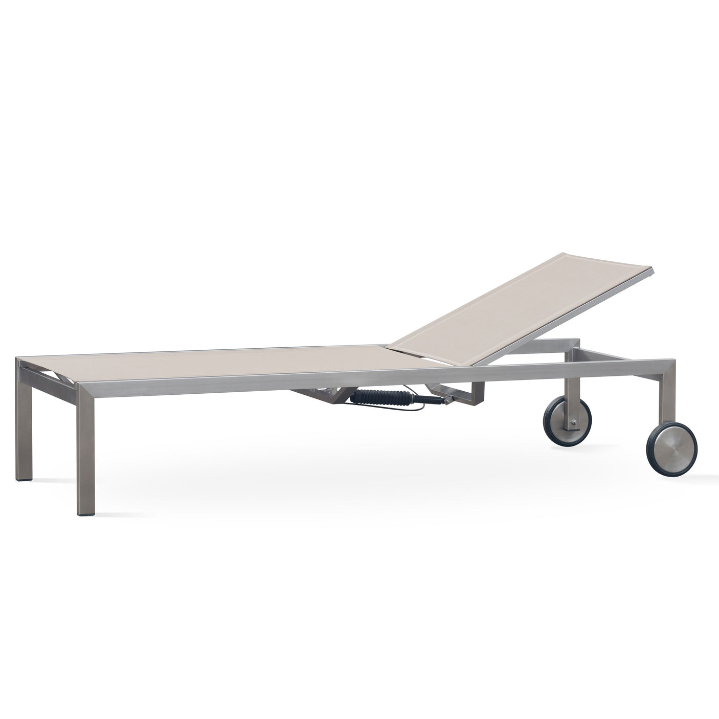 Alzette Liege Prestige - mit Gaslift verstellbar 212 x 72  x 33 cm -  Edelstahl +  Batyline